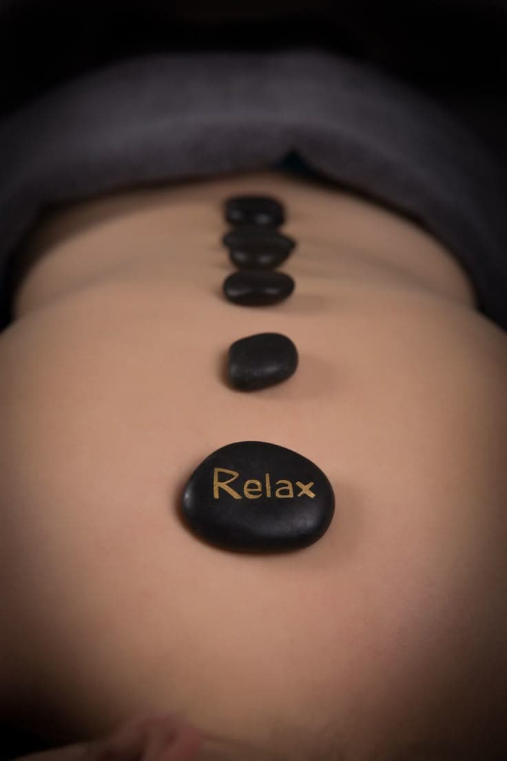 Hot stone back massage